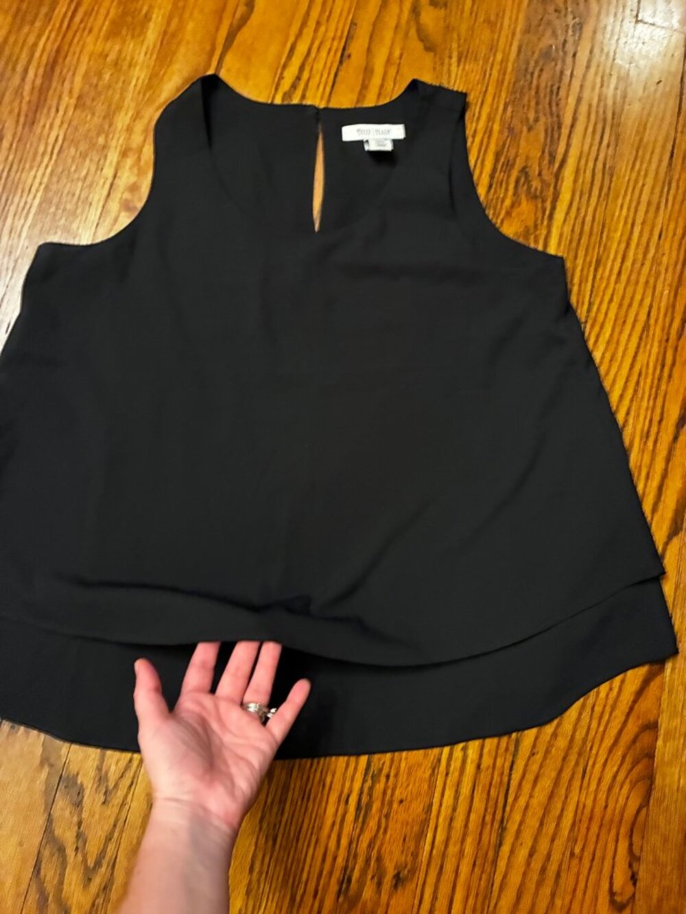 White House Black Market Black Twist Top Size S